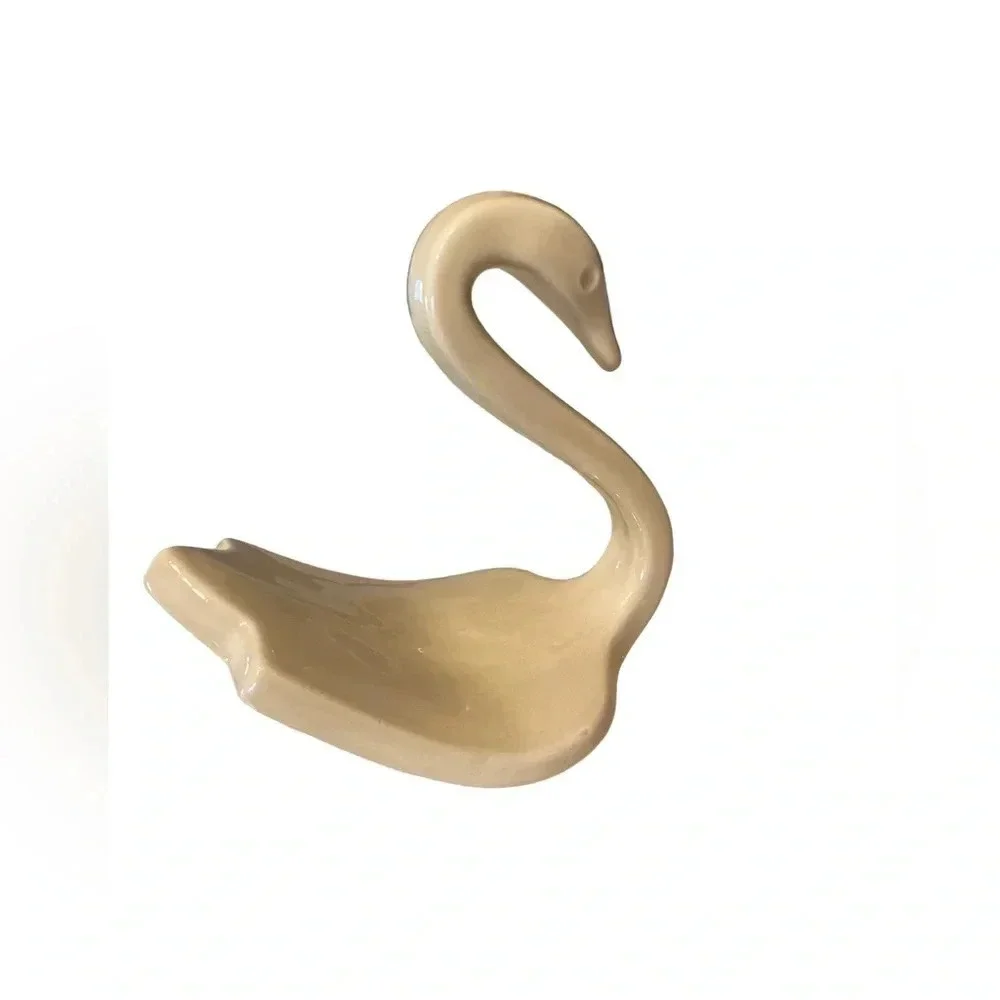 Vintage 80s Modern Ceramic Swan Soap Dish/Wash Rag Holder
